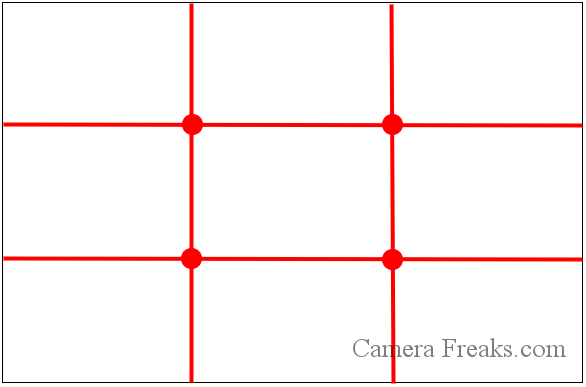 一眼レフの基本的な構図の三分割法の図解